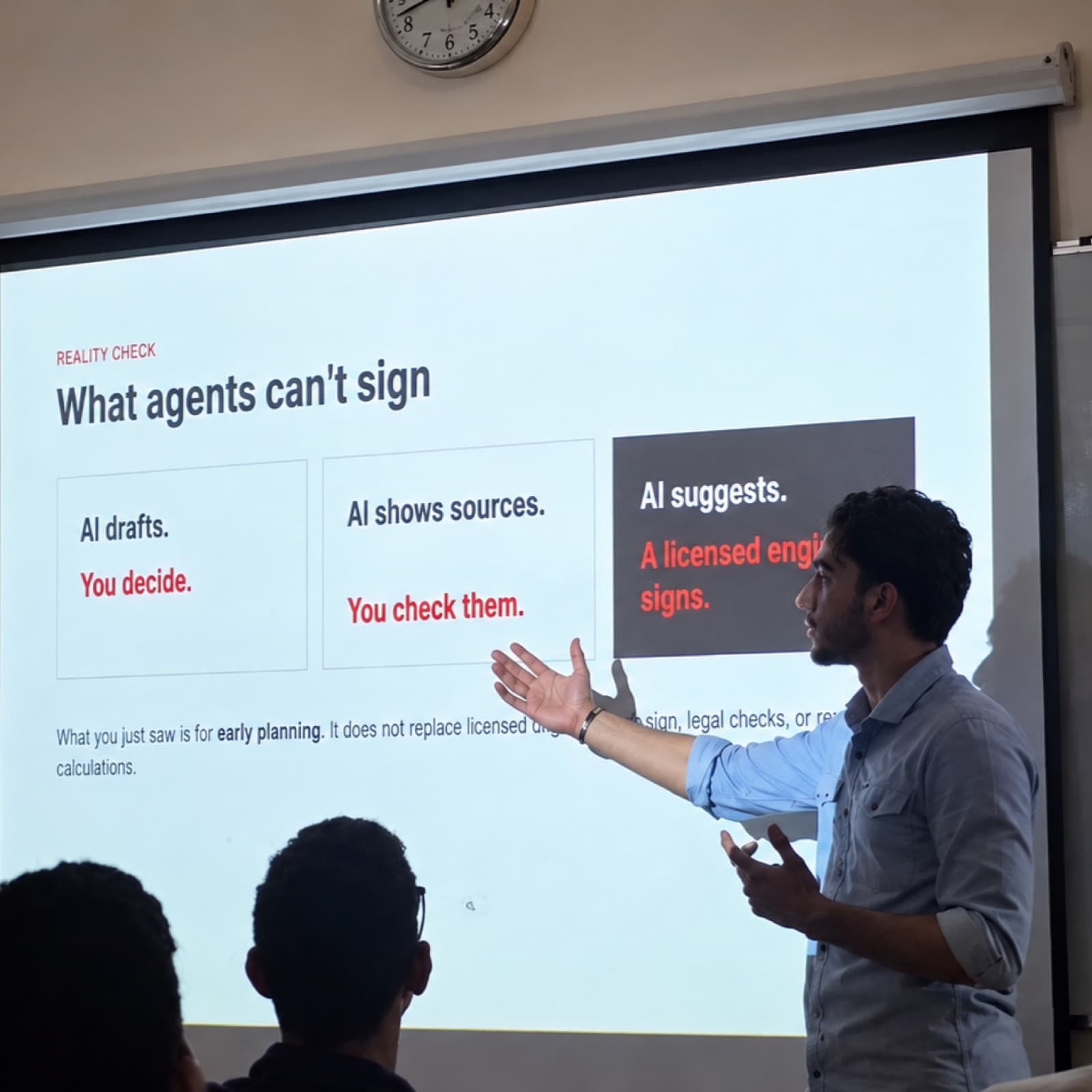 Mohammad Zbib leading the AI Agents workshop at Al Maaref University, photo 4